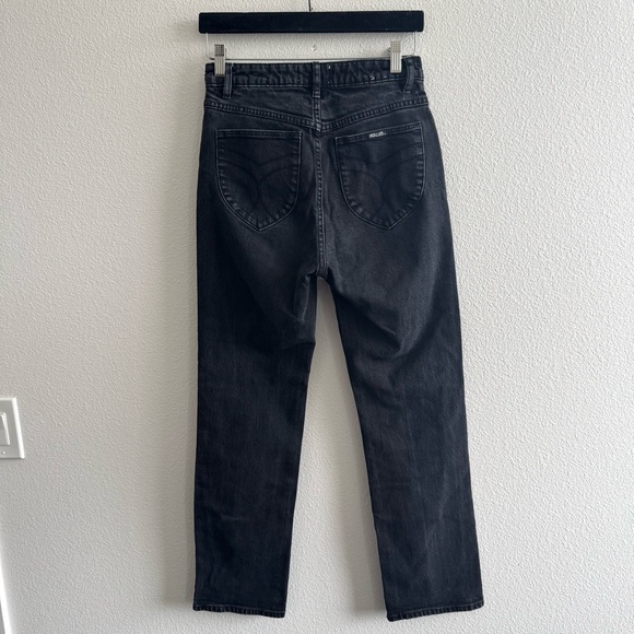 Rolla’s Original High Rise Straight Leg Jeans Washed Black Minimal - Picture 7 of 13
